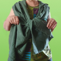kaptur z szalem, shawl hood.