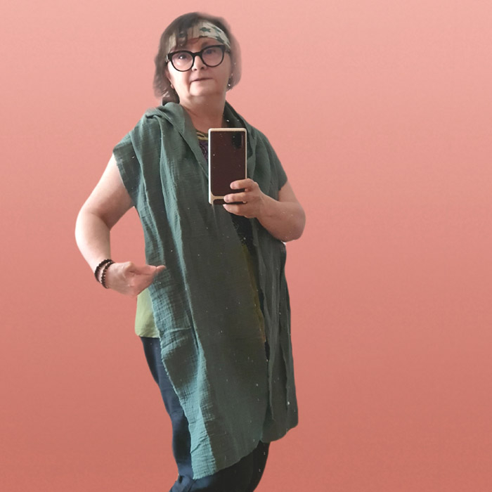 kaptur z szalem, shawl hood.
